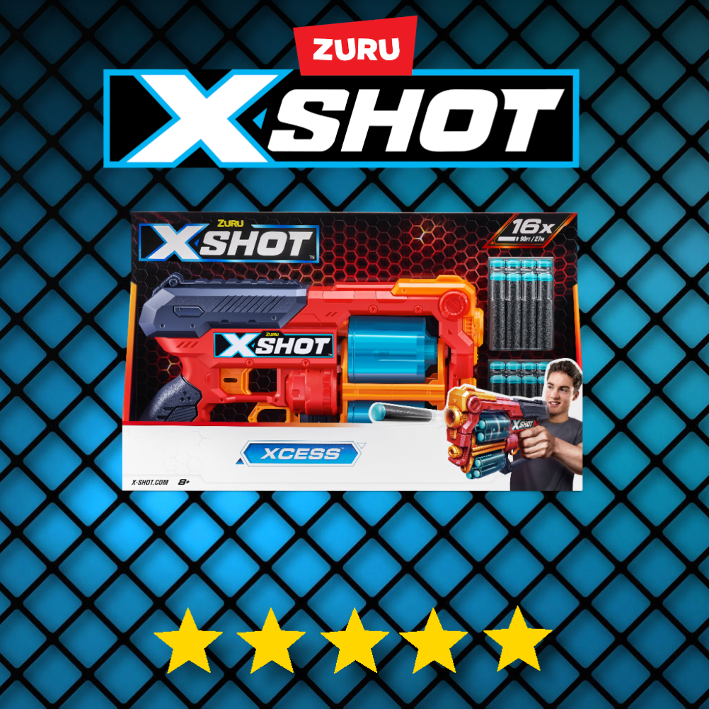 Бластер пистолет ZURU X-Shot Xcess икс шот зуру красный 31 см