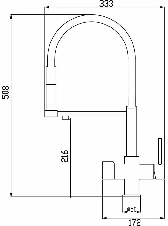 Смеситель для кухни (мойки) Rose R758 хром — фото 1