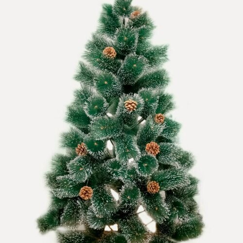 Изображение товара Елка искусственная "Шишки и иней", 210 см, с шишками, заснеженная, ПВХ