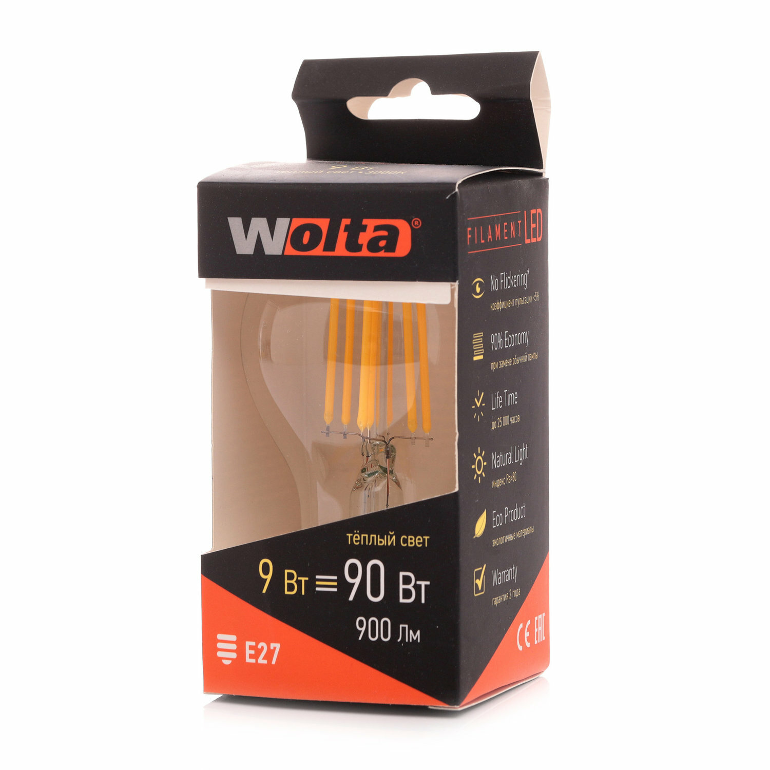 Светодиодная лампа WOLTA FILAMENT 25Y60BLFT9E27 - фото №2