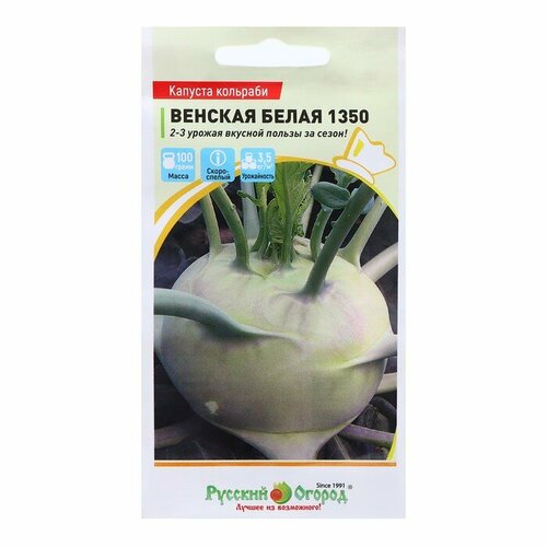 Семена Капуста кольраби Венская белая 1350, ц/п, 0,5 г семена капуста кольраби венская белая 1350 0 5 гр
