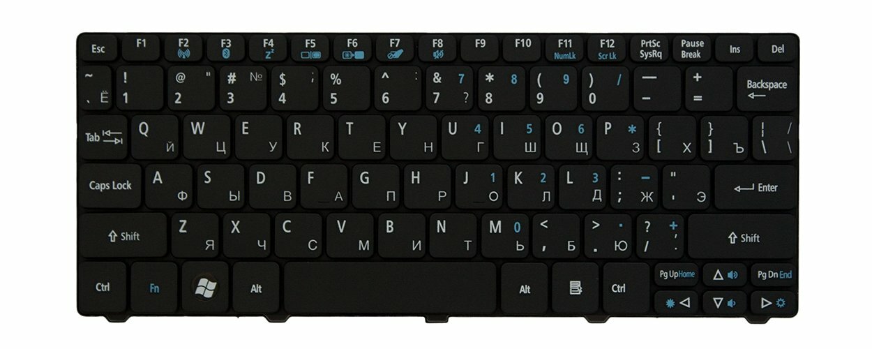 Клавиатура для ноутбука Acer Aspire One AO532h черная