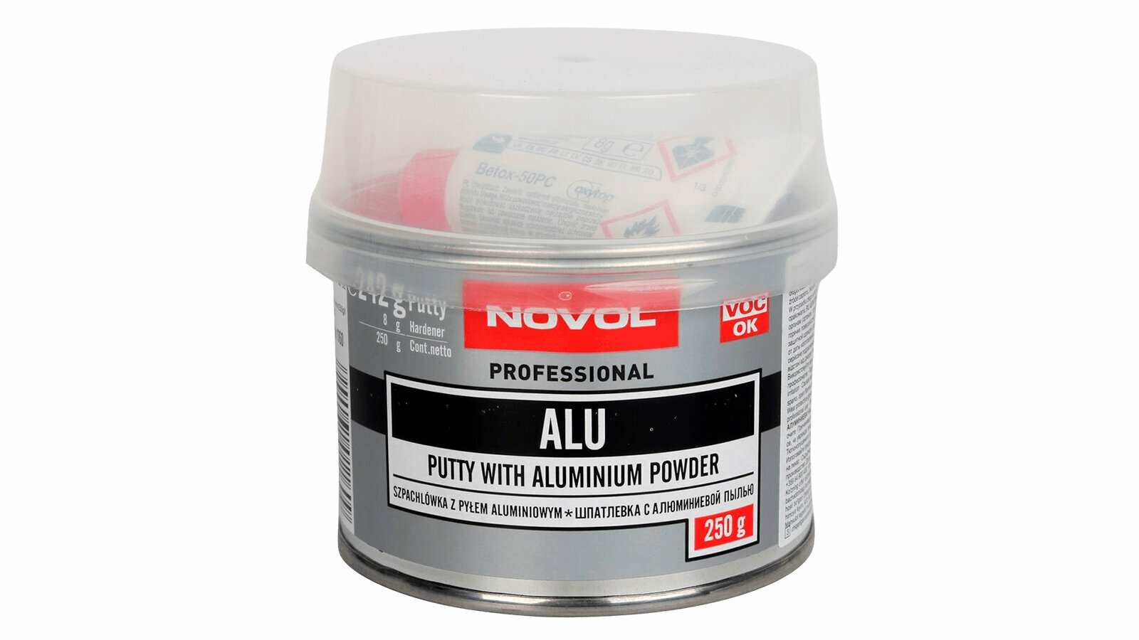 Шпатлевка с алюминиевым наполнителем ALU 0.25кг NOVOL