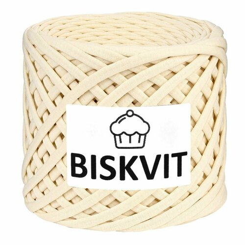 Трикотажная пряжа Biskvit (Бисквит) цвет Сливочный, 330гр. 100м. (100% хлопок), 1 моток. трикотажная пряжа biskvit бисквит цвет zara home зара хом 330гр 100м 100% хлопок 1 моток