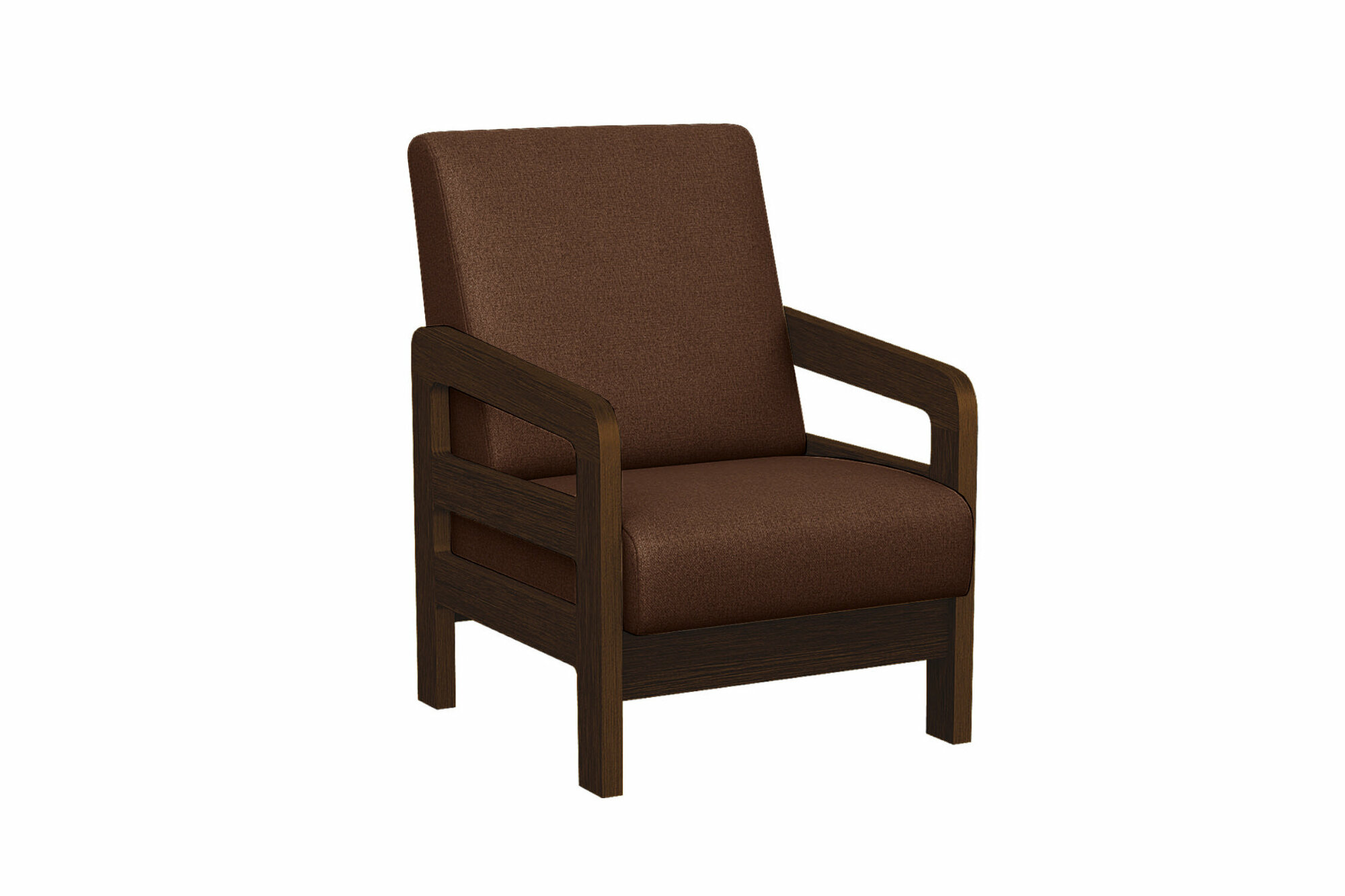 фото Кресло Элегия Вега-34 микровелюр темно-коричневое 67x82x95 см