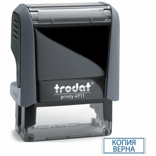 Штамп TRODAT 4911/DB копия верна пластик корп: серый автоматический 2стр. оттис: синий шир:38мм выс:14мм