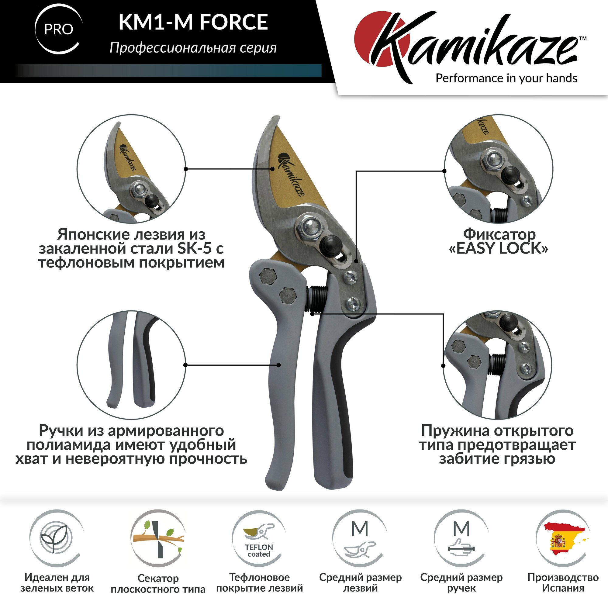 Секатор силовой KAMIKAZE KM1-M Force