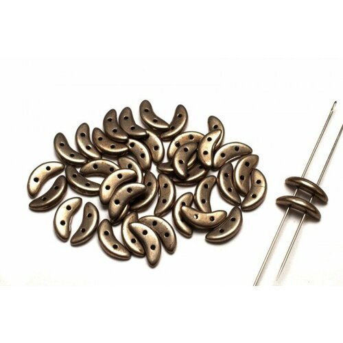 Бусины Crescent beads 10х3мм, цвет 0310-77056CR Saturated Metallic Hazelnut, 708-053, 5г (около 40 шт)