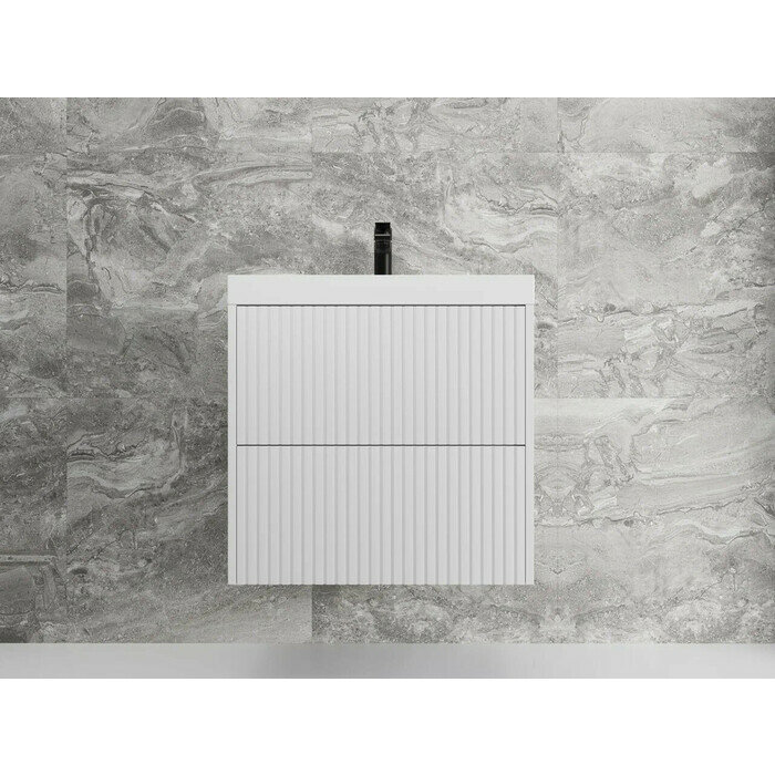 фото Тумба под раковину Style line Стокгольм 60х45 белый рифленый софт (4650134473216)