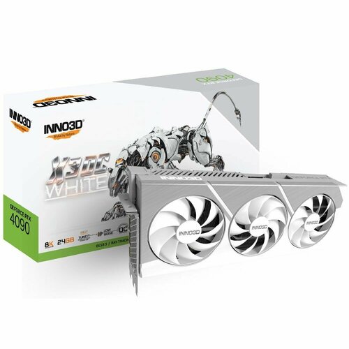 Видеокарта INNO3D RTX4090 X3 OC WHITE 24GB GDDR6X 384-bit DPx3 HDMI 3FAN RTL 26905900₽