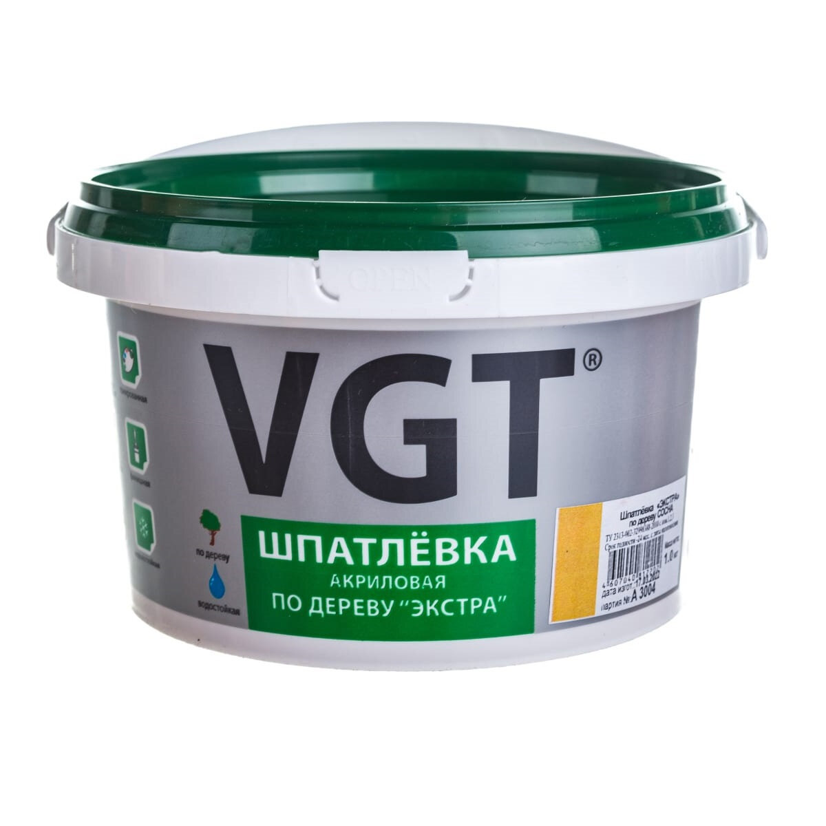 Шпатлёвка VGT экстра по дереву сосна 1 кг