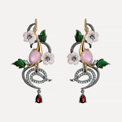 Изображение товара Брошь, серебро, 925 проба, кварц