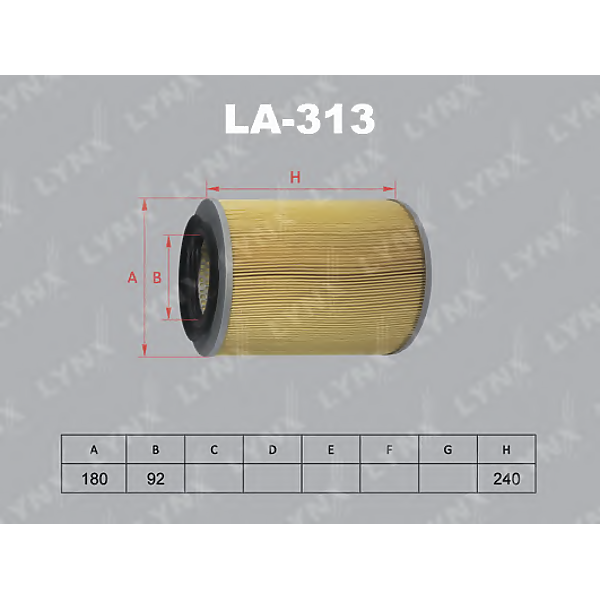 LYNXAUTO la-313 (2005577 / 4F1023 / A1039) фильтр воздушный Mitsubishi (Мицубиси) canter 3.9d 96