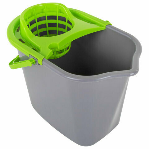фото Ведро 10л для уборки комплект с отжимом для веревочных и ленточных МОПов, 24х35х24см, YORK, 70020