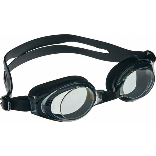 фото Очки для плавания, серия "регуляр", черные, цвет линзы - серый bradex