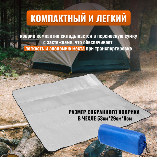 Коврик для палатки фольгированный 200*200 см
