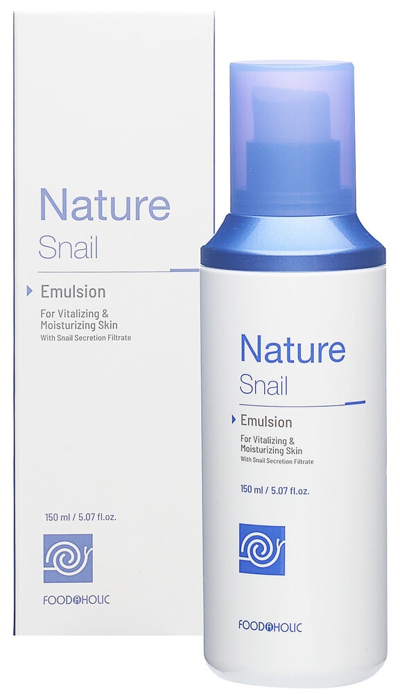 FOODAHOLIC NATURE SNAIL EMULSION Восстанавливающая эмульсия для лица с муцином улитки 150мл