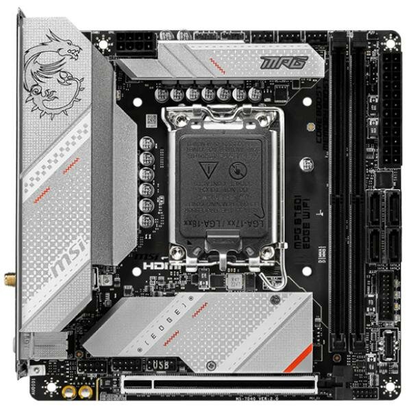 Материнская плата MSI MPG B760I EDGE WIFI Socket 1700 B760 2xDDR5 1xPCI-E 16x 4xSATA III mini-ITX Retail