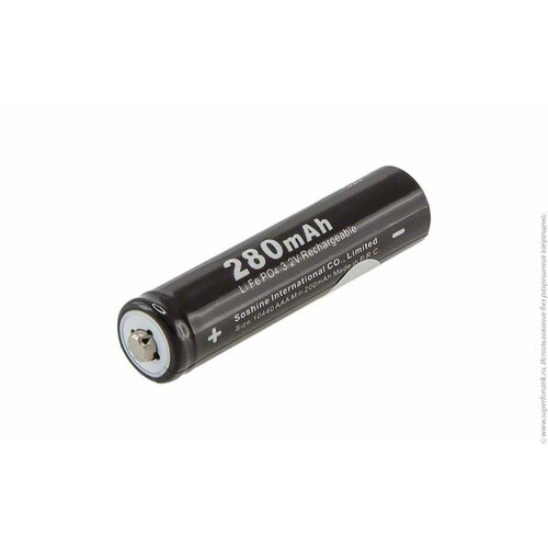 Аккумулятор LiFePO4 Soshine 10440 /AAA - 3,2 V - 280 mAh перезаряжаемый аккумулятор soshine lifepo4 cr123 3 2 v 500 mah 16340