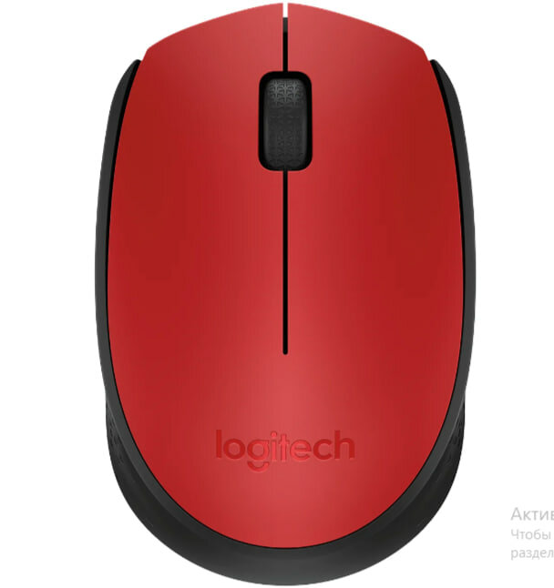 Беспроводная мышь Logitech M170, красный/черный