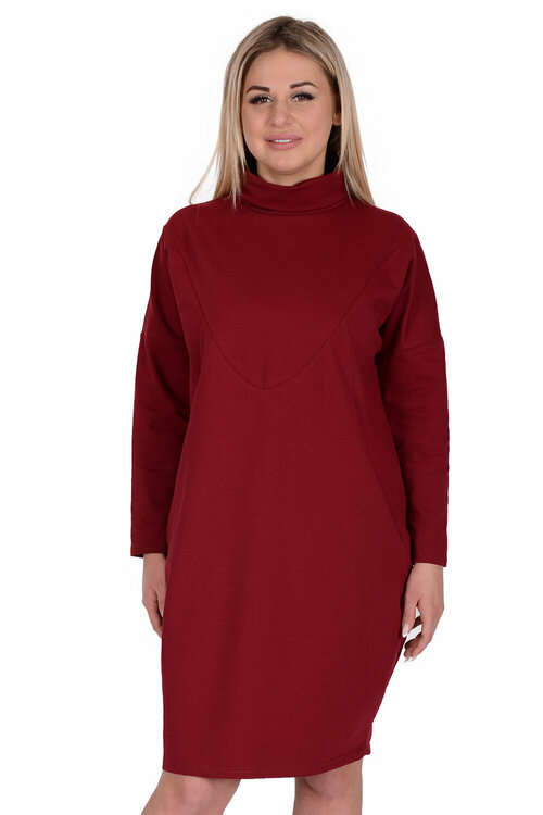 Платье Неженка, размер 52, бордовый