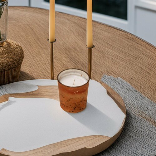 Свеча ароматическая с ароматом Цветок бессмертника в стеклянном стакане цвет бронза