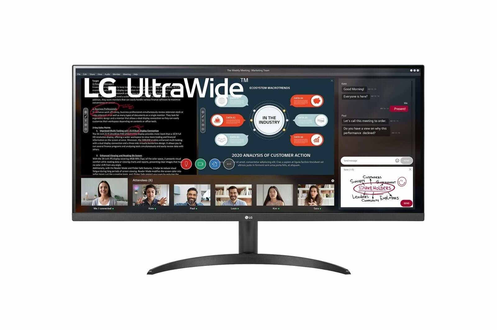 Монитор 34" LG 34WP500-B