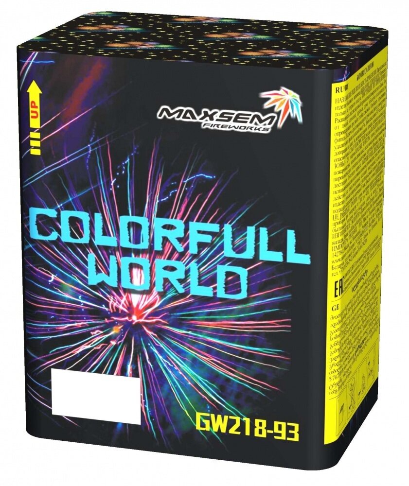 Батареи салютов GW218-93, COLORFULL WORLD, 0,8"/12 залпов