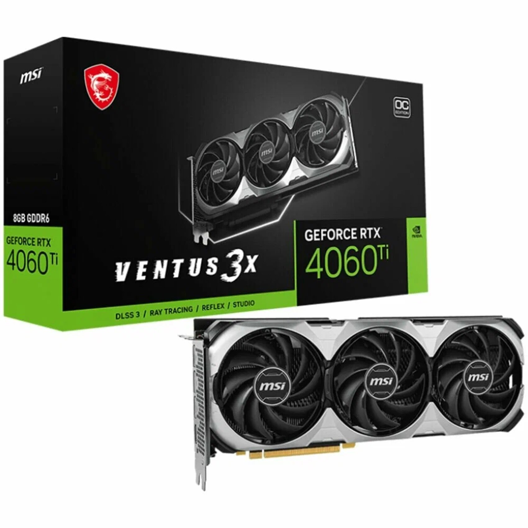 Видеокарта MSI GeForce RTX 4060 Ti VENTUS 3X OC [GeForce RTX 4060 Ti VENTUS 3X 8G OC]