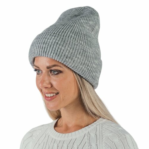фото Шапка бини flioraj, размер 56-58, серый