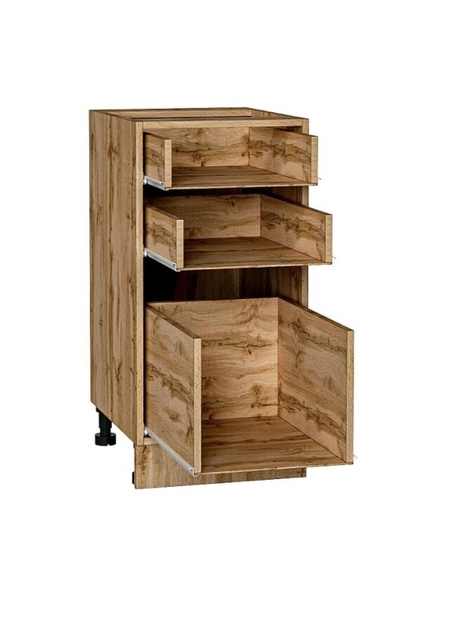 Каркас нижнего кухонного шкафа с 3-мя выдвижными ящиками Н403, ширина 40 см, Дуб Вотан