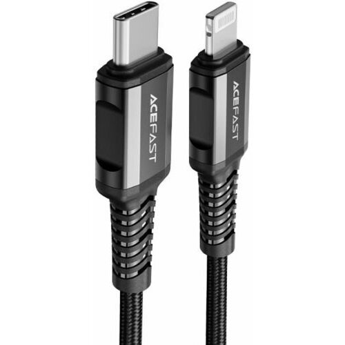 Кабель ACEFAST C1-01 USB Type-C/Lightning, 1.2м, чёрный кабель acefast c3 01 usb c to lightning mfi cable белый