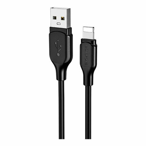 Дата-кабель Borofone BX42 USB-Lightning (2.4 А) 1 м, черный кабель usb c на lightning borofone bx42 encore pd 20w