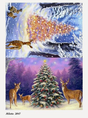 Изображение товара Декупажная карта А4 рисовая бумага новогодняя 2047