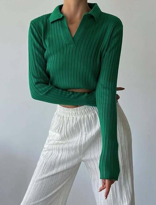 Пуловер, размер 40/46, зеленый