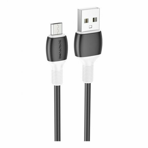 Дата-кабель Borofone BX84 USB-MicroUSB, 1 м, черный кабель usb c to lightning borofone bx84 white