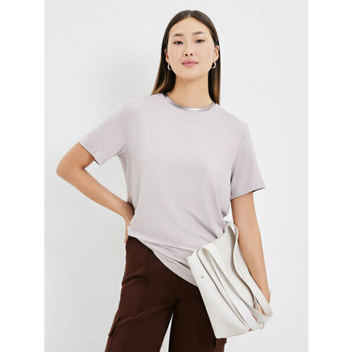 фото Футболка zarina, размер m (ru 46)/170, бежевый