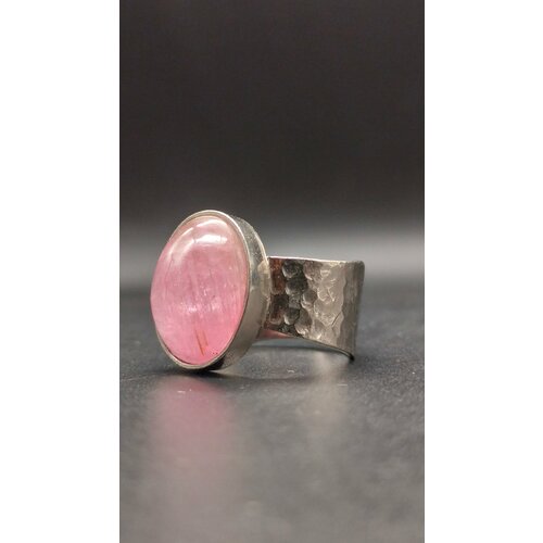 Кольцо, серебро, 925 проба, родирование, турмалин, размер 19, розовый