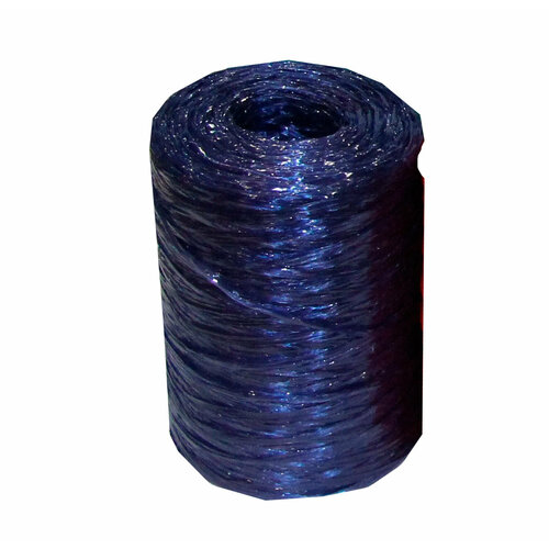 Пряжа (нить) полипропиленовая для вязания мочалок, игрушек, сумок. Цвет: темно-синий (1шт)