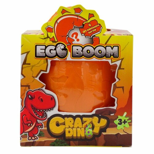 Коллекционная фигурка-сюрприз динозавра с картой Egg Boom Crazy Dino CD05