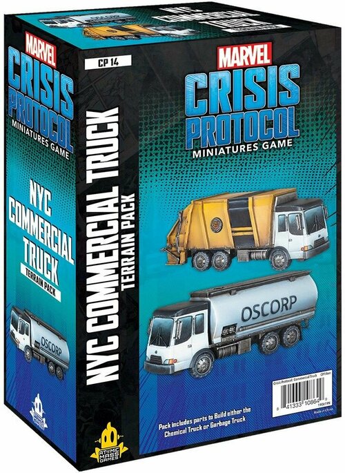 Настольная игра MARVEL Crisis Protocol: GARBAGE TRUCK/CHEM TRUCK Набор Расширения Игрового Ландшафта