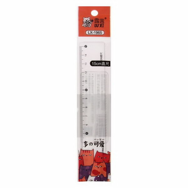 Линейка 15 см "Котики, Мишки", в пакете, вид линейки: линейка