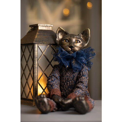 фото Авторская кукла "котик винтажный" ручной работы, интерьерный, будуарный кукольная коллекция натальи кондратовой