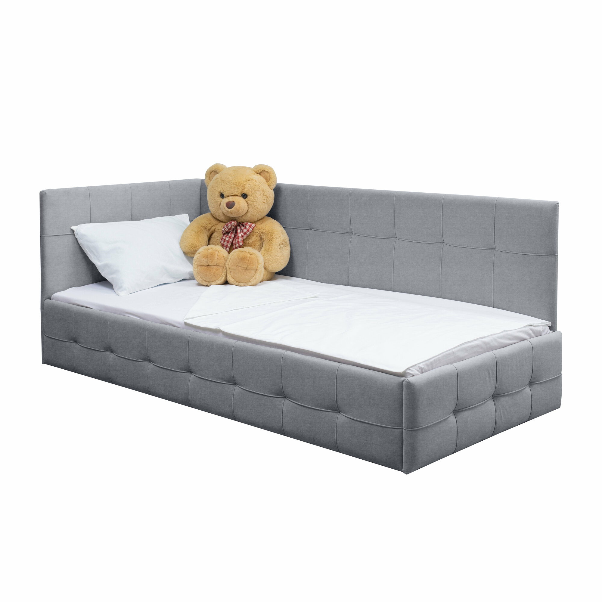 фото Кровать-диван Банни 2000*900 голубой велюр, с матрасом и ящиком для хранения