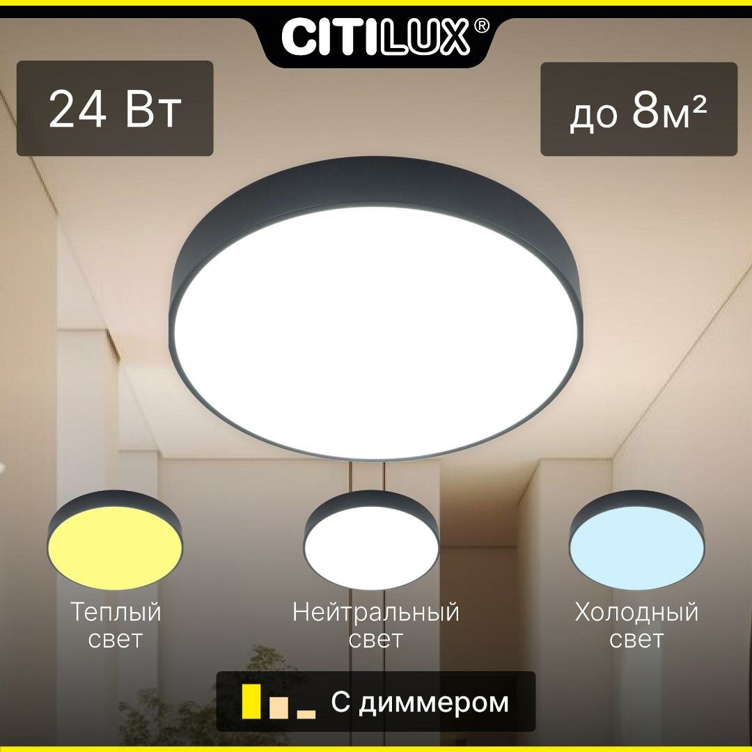 Citilux Купер CL72424V1 LED Светильник потолочный Чёрный