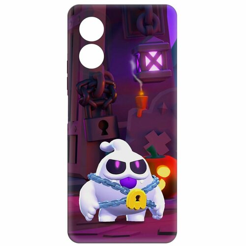 Чехол-накладка Krutoff Soft Case Brawl Stars - Призрак Скуик для Oppo A18 черный чехол накладка krutoff soft case brawl stars эдгар для oppo a18 черный