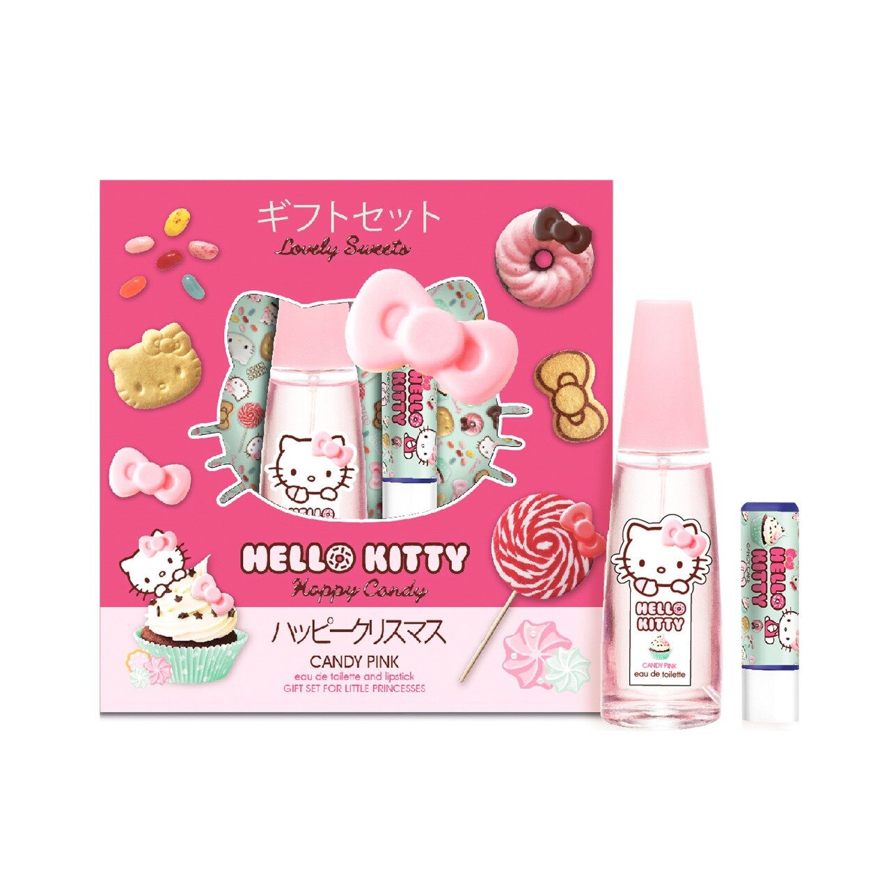 Hello Kitty Подарочный набор маленькой принцессы "Candy pink" туалетная вода и помада