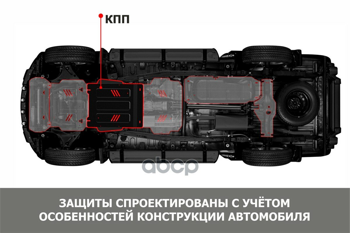 Защита КПП Автоброня Ssang Yong Actyon II/Actyon Sport/Kyron II/Nomad/Rexton II, сталь 2мм - фото №4