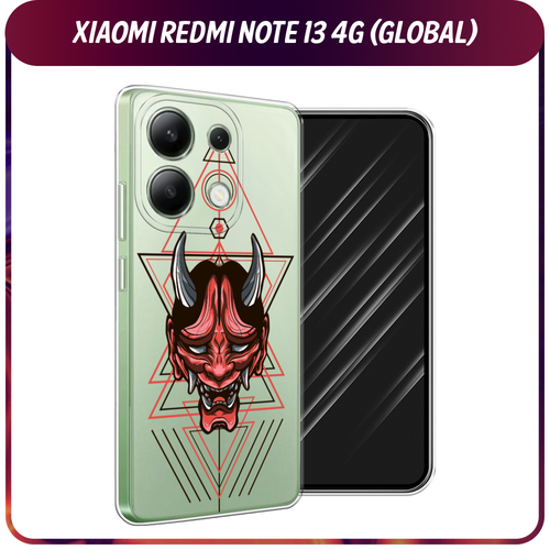 Силиконовый чехол на Xiaomi Redmi Note 13 4G (Global) / Сяоми Редми Нот 13 4G Hanya Oni mask, прозрачный силиконовый чехол на xiaomi redmi note 13 4g global сяоми редми нот 13 4g зима 7
