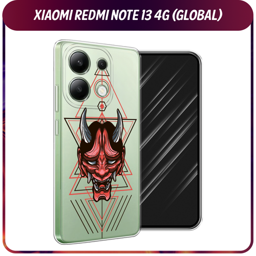 Силиконовый чехол на Xiaomi Redmi Note 13 4G (Global) / Сяоми Редми Нот 13 4G Hanya Oni mask, прозрачный силиконовый чехол на xiaomi redmi note 13 4g global сяоми редми нот 13 4g большой кит прозрачный